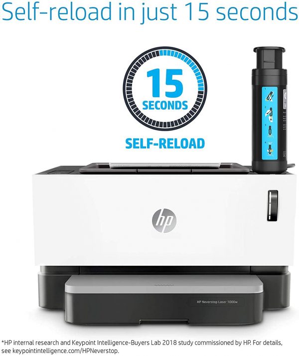 HP Neverstop 1000w WiFi Enabled  Monochrome Laser Printer, 80% Savings on Genuine Cartridge, Self Reloadable with 5X Inbox Yield, Smart Tasks with HP Smart App, Low Emission & Clean Air Quality - Image 13