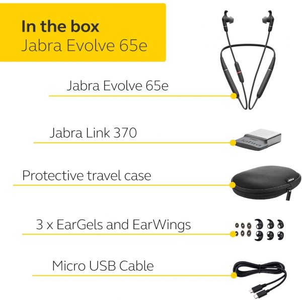 Jabra Evolve 65E Bluetooth wireless in ear neckband - Image 3