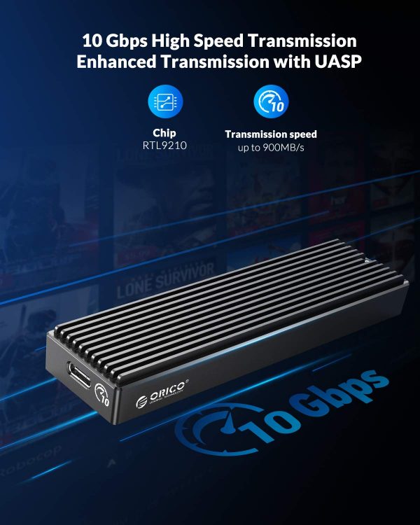 ORICO M2PV-C3 M.2 NVME SSD Enclosure USB 3.1 Type C Gen 2 10Gbps External SSD Enclosure Adapter - Image 5