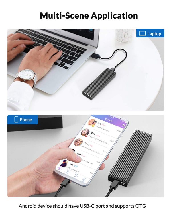 ORICO M2PF-C3 5GBPS TYPE-C M.2 NGFF SSD MOBILE ENCLOSURE USB3.1 EXTERNAL SOLID STATE DRIVE CASING - Image 4
