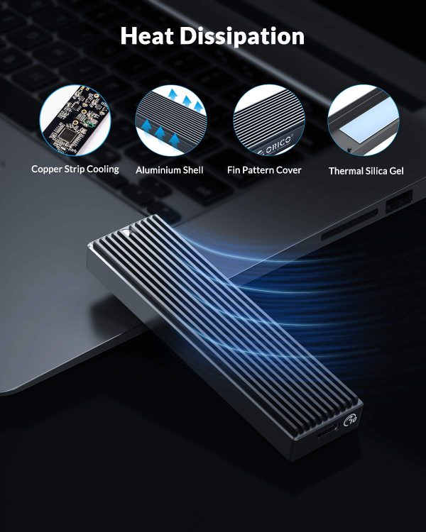 ORICO M2PV-C3 M.2 NVME SSD Enclosure USB 3.1 Type C Gen 2 10Gbps External SSD Enclosure Adapter - Image 4