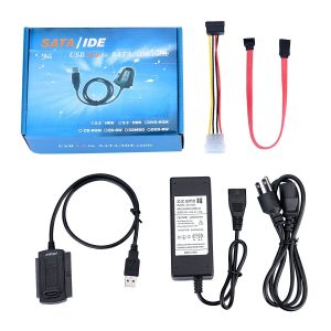 SATA/PATA/IDE Drive to USB 2.0 Adapter Converter Cable for Hard Drive Disk HDD 2.5" 3.5" with External AC Power Adapter