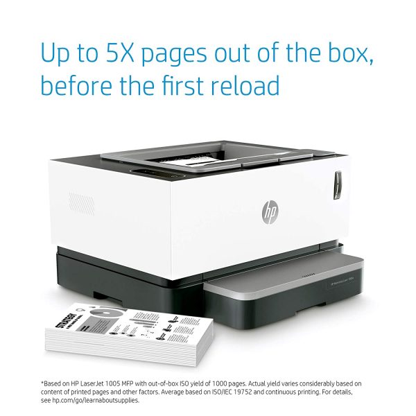 HP Neverstop 1000a Premium Laser Printer, 80% Savings on Genuine Cartridge, Self Reloadable with 5X Inbox Yield, Smart Tasks with HP Smart App, Low Emission Clean Air Quality - Image 2