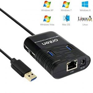 Onter USB Hub with LAN port and Power Adapter