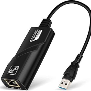 PVTEC USB 3.0 to Ethernet Adapter Network Wired Cable Gigabit RJ45 LAN Converter - Lightning 10/100/1000Mbps Compatible with Laptop PC Desktop