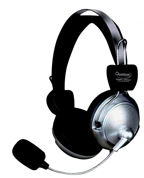 Quantum USB Headphone with Mic (Silver/Black)