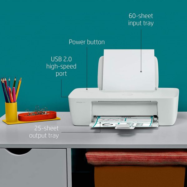 HP Deskjet 1212 Colour Printer for Home Use, Compact Size, Reliable, and Affordable Printing,Easy Set-up Through HP Smart App on Your PC Connected Through USB - Image 3