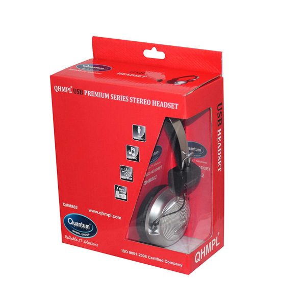 Quantum USB Headphone with Mic (Silver/Black) - Image 2