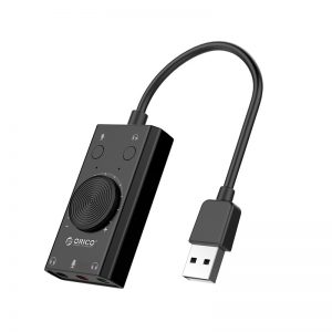 ORICO Driver Free USB External Sound Card with 2 Headset Port + 1 Microphone Port (SC2)