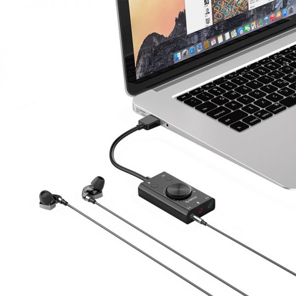 ORICO Driver Free USB External Sound Card with 2 Headset Port + 1 Microphone Port (SC2) - Image 3