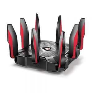 TP-Link AC5400 Tri Band Gaming Router – MU-MIMO, 1.8GHz Quad-Core 64-bit CPU, Game First Priority, Link Aggregation, 16GB Storage, Airtime Fairness, Secured WiFi, Works with Alexa (Archer C5400X)
