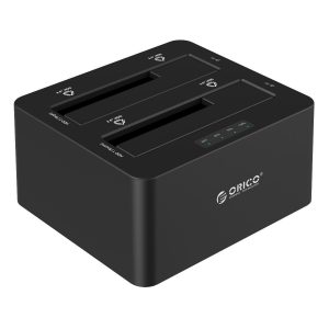 ORICO 6629US3-C USB3.0 to SATA3.0 Dual Bay External Hard Drive Docking Station for 2.5 & 3.5 inch HDD, SSD with Duplicator (Black)