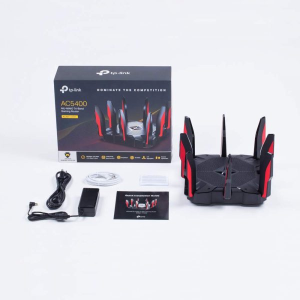 TP-Link AC5400 Tri Band Gaming Router – MU-MIMO, 1.8GHz Quad-Core 64-bit CPU, Game First Priority, Link Aggregation, 16GB Storage, Airtime Fairness, Secured WiFi, Works with Alexa (Archer C5400X) - Image 4