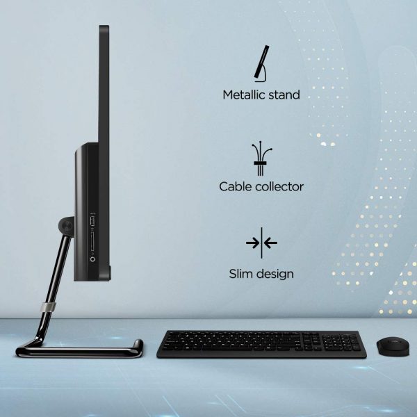 Lenovo IdeaCentre A340 23.8” FHD IPS All-in-One Desktop (10th Gen Intel Core i3-10110U/8GB/512GB SSD/Win 10/Office/with Slim DVD±RW/HD 720p Camera/Wireless Keyboard & Mouse), Business Black F0E800U0IN - Image 3