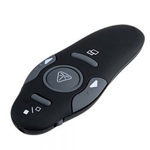 PVTEC Wireless Presenter with Laser Pointer - USB Wireless Remote Control Professional Laser Pointer Presenter Slide Changer Controller for PowerPoint PPT Slide Presentation
