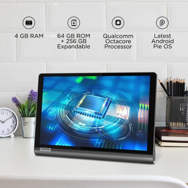 Lenovo Yoga Smart Tablet with The Google Assistant 25.65 cm (10.1 inch, 4GB, 64GB, WiFi + 4G LTE), Iron Grey - Image 2