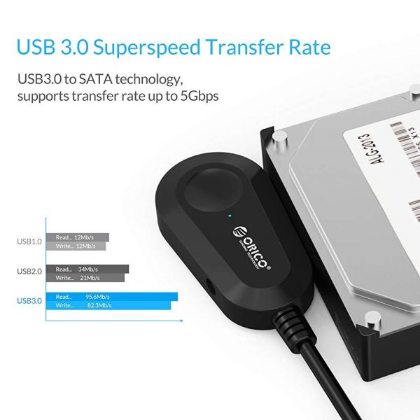 ORICO 35UTS Laptop USB 3.0 Adapter Cable for 2.5/3.5-inch SATA HDD/SSD (US) - Image 7