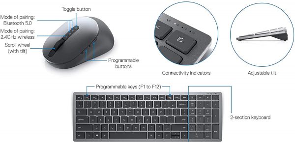 Dell Multi-Device Wireless Keyboard & Mouse Combo International English - KM7120W - Image 4