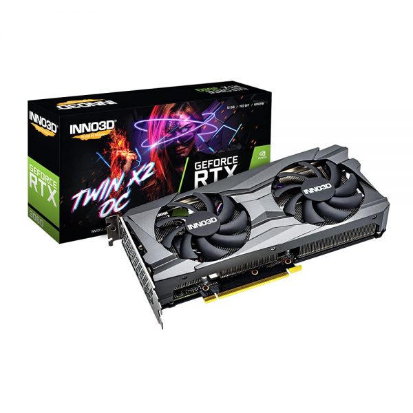 Inno3D GEFORCE RTX 3060 Twin X2 OC 12GB GDDR6 192-bit I PCI-E 4.0 X16 I Gaming Graphic Card - N30602-12D6X-11902120H