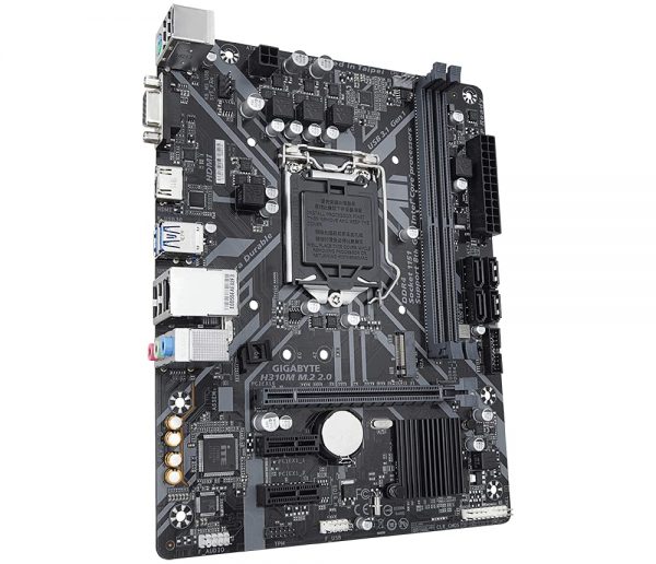 GIGABYTE H310M M.2 2.0 Ultra Durable Motherboard with 8118 Gaming LAN, PCIe Gen2 x2 M.2, HDMI 1.4, D-Sub Ports for Multiple Display - Image 3