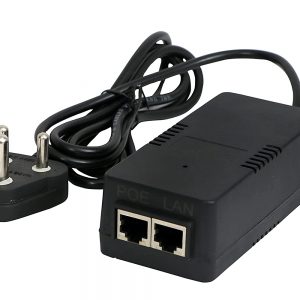 Passive PoE Injector 24VDC @ 0.5A | 10/100Mbps Passive PoE Adapter | with 3 Pin Power Cord | Up to 100 Meters | Plug & Play