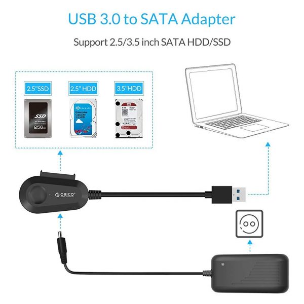 ORICO 35UTS Laptop USB 3.0 Adapter Cable for 2.5/3.5-inch SATA HDD/SSD (US) - Image 6