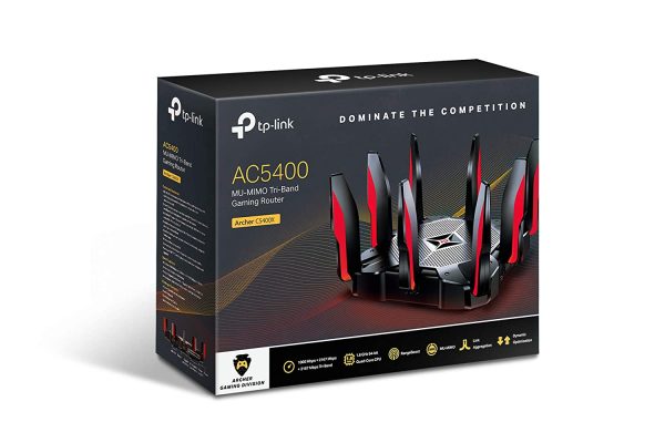 TP-Link AC5400 Tri Band Gaming Router – MU-MIMO, 1.8GHz Quad-Core 64-bit CPU, Game First Priority, Link Aggregation, 16GB Storage, Airtime Fairness, Secured WiFi, Works with Alexa (Archer C5400X) - Image 6