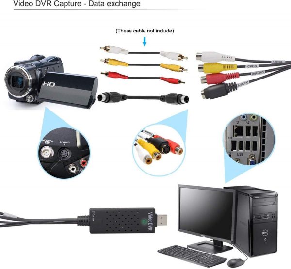 USB 2.0 Easycap Audio and Video Capturing Device Directly from TV Dc60 Tv DVD VHS Video Adapter Capture Card Audio Av Capture Support Windows Xp/7/Vista 32 - Image 8