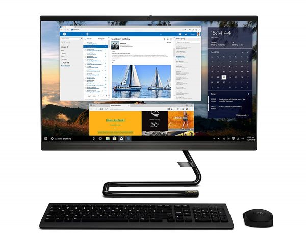 Lenovo IdeaCentre A340 23.8” FHD IPS All-in-One Desktop (10th Gen Intel Core i3-10110U/8GB/512GB SSD/Win 10/Office/with Slim DVD±RW/HD 720p Camera/Wireless Keyboard & Mouse), Business Black F0E800U0IN