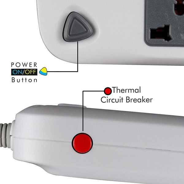Zebronics Zeb-PS7520USB Extension Socket with 7 Universal sockets and 2 USB Ports with 4.8 Meters Power Cable - Image 6