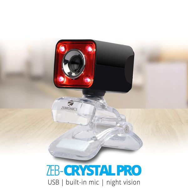 Zebronics Zeb-Crystal Pro Web Camera with USB Powered,3P Lens,Night Vision and Built-in Mic(RED) - Image 6