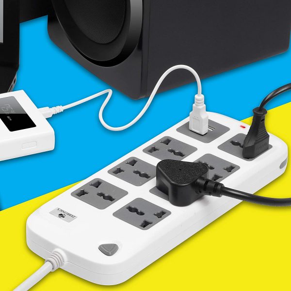 Zebronics Zeb-PS7520USB Extension Socket with 7 Universal sockets and 2 USB Ports with 4.8 Meters Power Cable - Image 4