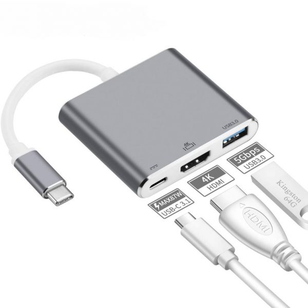 PVTECH Type C USB 3.1 to USB-C 4K HDMI USB 3.0 Adapter Converter - Image 3