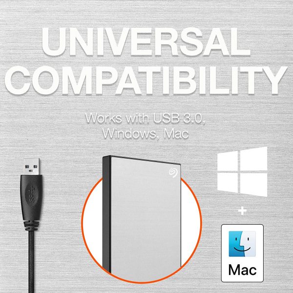 Seagate One Touch 2TB External Hard Drive HDD – Silver USB 3.0 for PC Laptop and Mac - Image 4