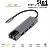 PVTEC Type-C to HDMI 5 in 1 Adapter (Type C(Thunderbolt 3) Converter with HDMI 4K, 2 USB 3.0 Ports, USB C Power Charging, 1000M Gigabit Ethernet) - Image 4