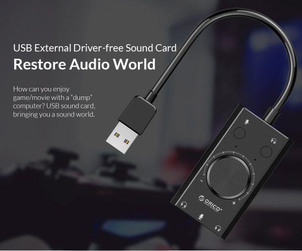 ORICO Driver Free USB External Sound Card with 2 Headset Port + 1 Microphone Port (SC2) - Image 5