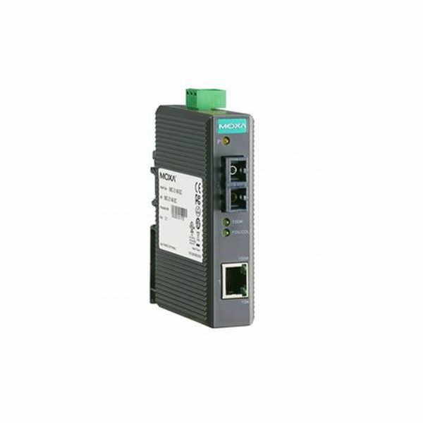 MOXA IMC-21-S-SC - Industrial 10/100BaseT(X) to 100BaseFX Media Converter, Single Mode, SC Connector