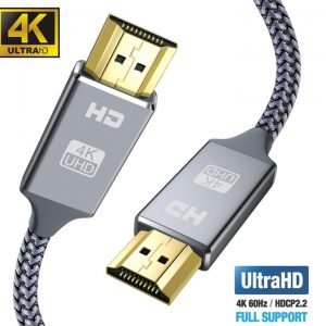 High Speed HDMI To HDMI Cable Nylon braiding, Heavy Metal, Gold Plating, Copper HDMI Cable (Compatible with 4k UHDTV, Set top Box, Gaming, Laptop, Television, Computer, Black, One Cable) (1.8 Meter)