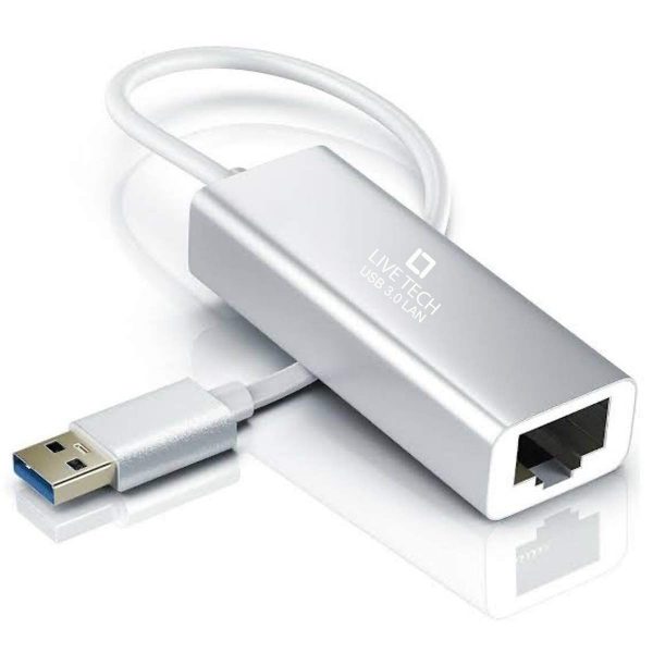 Live Tech Sprint USB 3.0 to LAN 100/1000 Mbps Speed Gigabyte Ethernet RJ45 Network Cable Convertor Adapter
