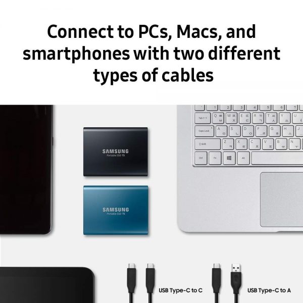 Samsung T5 1TB Up to 540MB/s USB 3.1 Gen 2 (10Gbps, Type-C) External Solid State Drive (Portable SSD) Deep Black (MU-PA1T0B) - Image 4