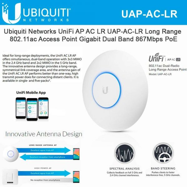 Ubiquiti UniFi UAP-AC-LR Long Range 802.11ac Access Point Gigabit PoE - Image 4