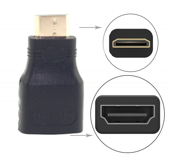 Mini HDMI Male to HDMI Female Adapter Converter Plug (Black) - Image 5