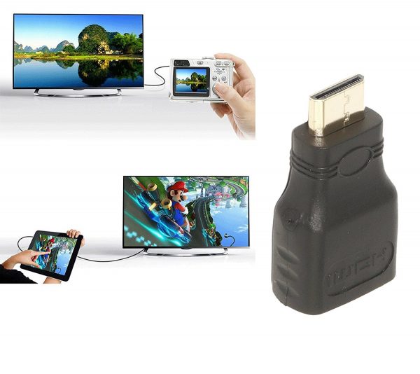 Mini HDMI Male to HDMI Female Adapter Converter Plug (Black) - Image 3