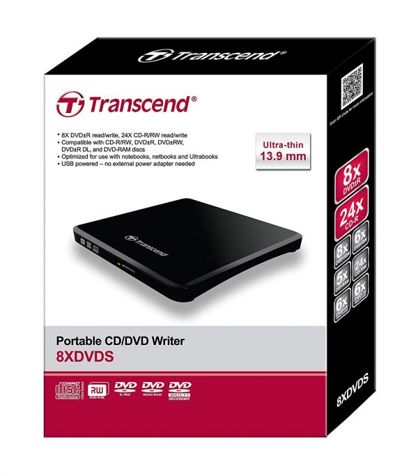 Transcend Ultra Slim Portable External USB CD/DVD Writer Model no. TS8XDVDS-K - Image 4