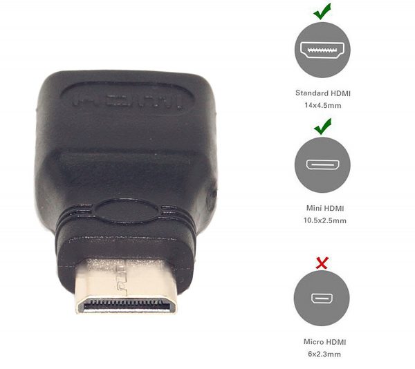 Mini HDMI Male to HDMI Female Adapter Converter Plug (Black) - Image 4