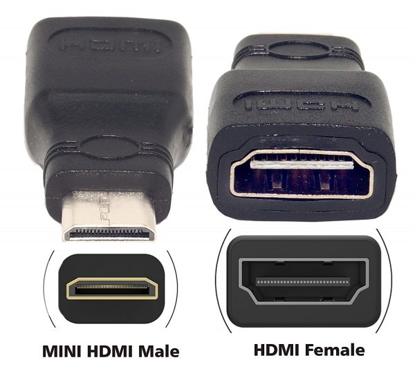Mini HDMI Male to HDMI Female Adapter Converter Plug (Black) - Image 6