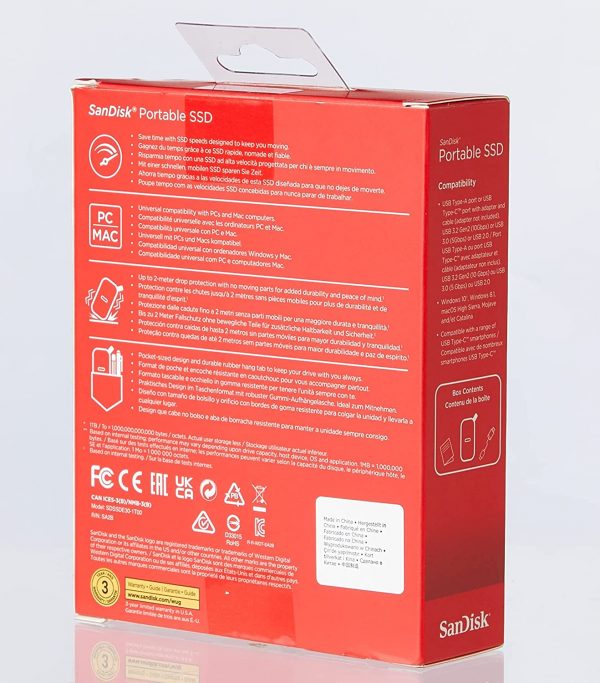 SanDisk Portable SSD 520MB/s R, for PC & MAC, 1TB - Image 5
