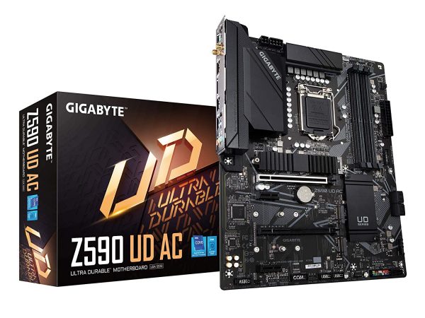 GIGABYTE Z590 UD AC (LGA 1200/ Intel Z590/ ATX/Triple M.2/ PCIe 4.0/ USB 3.2 Gen 2/ Intel Wireless-AC/ 2.5GbE LAN/Motherboard)