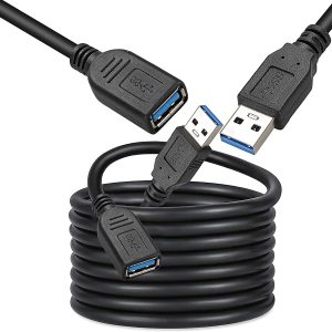 USB 3.0 Male A to Female A Extension Cable Speed 5GBps for Laptop/PC/Printers – 5 meter Black