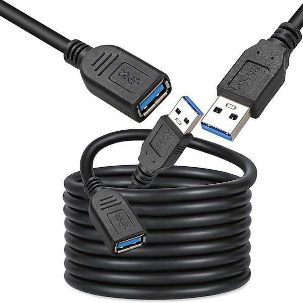 USB 3.0 Male A to Female A Extension Cable Speed 5GBps for Laptop/PC/Printers - 3 meter Black